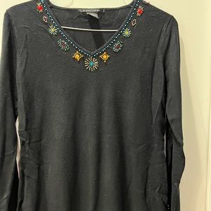 Black womens top with beading